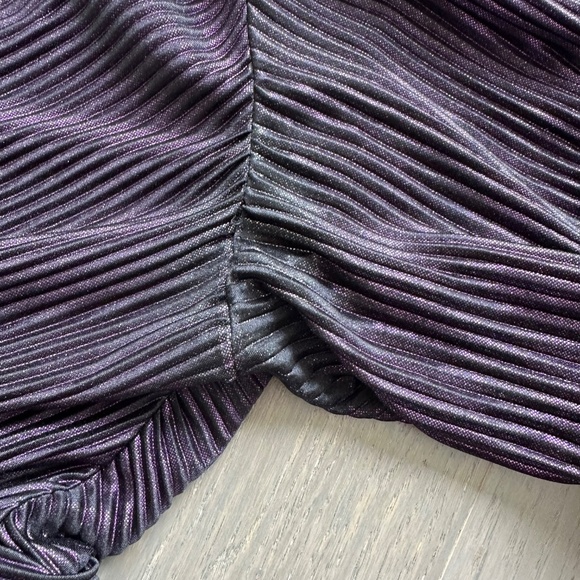 Bronx and Banco Purple Metallic One Shoulder Florence Maxi Dress Gown - XL - Picture 9 of 13